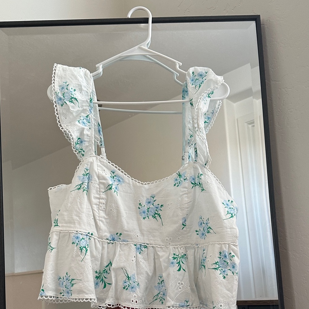 NWT Arula Embroidered Peplum Tank | Size 0X (L/XL)
